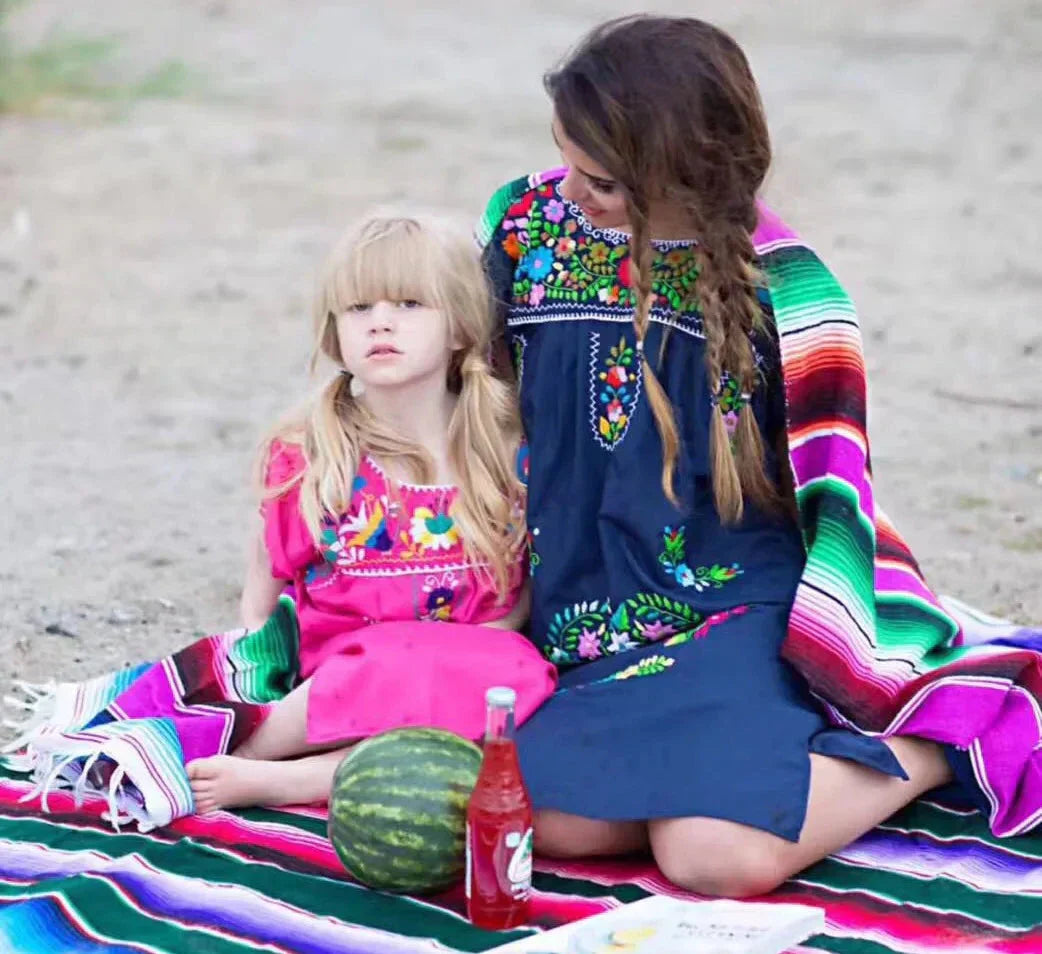 Hjemix | Boho Vibrant Mexicansk Serape Teppe