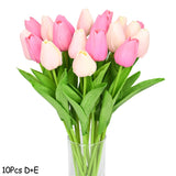 Hjemix | Kunstig Blomsterbukett med Tulipaner, Dekorasjon (10 Stykker)