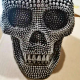 Hjemix | BUF Stor Sølv/Gull Skalle Statue Harpiks Håndverk Dekorative Ornamenter Halloween Dekorasjon Skulptur Hjemmedekorasjon Figuren