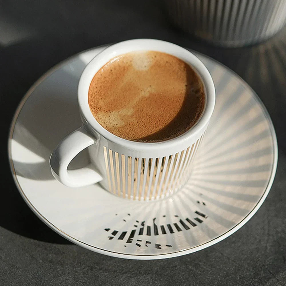 Hjemix | Kreativ dynamisk SLR kopp Leopard anamorfisk zebra kopp Luycho kaffe te kopp sett med underlag 90ml-225ml