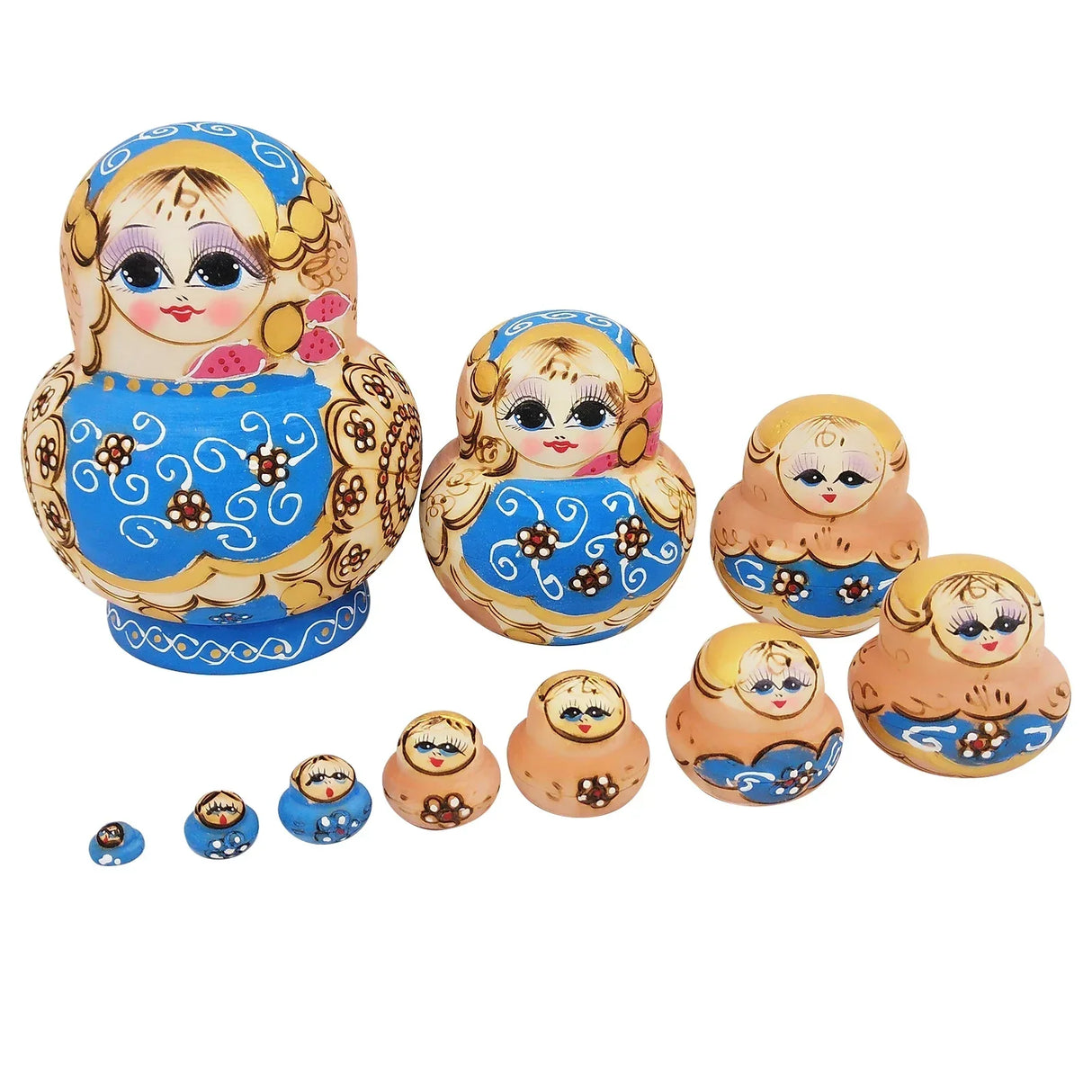 Hjemix | 10 stykker/sett med tre russiske matryoshka dukker