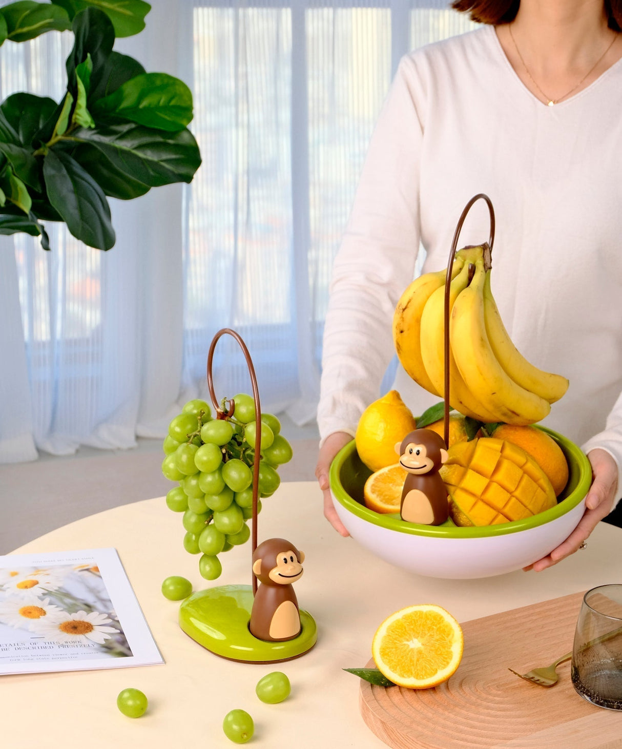Hjemix | Monkey Shape Kjøkken Banan Henger Stativ