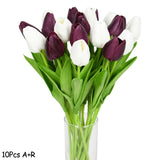 Hjemix | Kunstig Blomsterbukett med Tulipaner, Dekorasjon (10 Stykker)