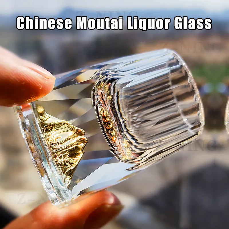 Hjemix | Krystallglass Whiskey Glasser Bar Likør Sphere Kopper Sake og Shochu Double-Walled Tykk Bunner Liten Kapasitet Te Kopper