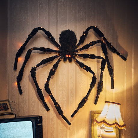 Hjemix | 1.5m LED Halloween dekorasjon edderkopp figur