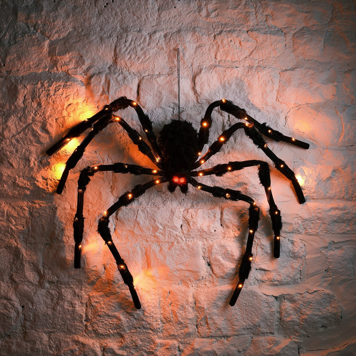 Hjemix | 1.5m LED Halloween dekorasjon edderkopp figur