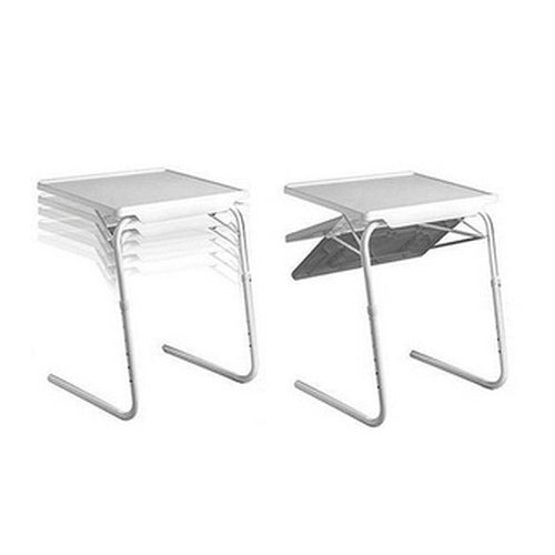 Hjemix | Plastpute stålrørholder løftestang sammenleggbar bærbar multifunksjonell laptopbord, høydejusterbar: 53-74cm, vinkeljusterbar: 30 grader / 60 grader / 90 grader / 180 grader