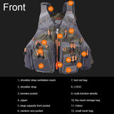 Hjemix | MEN Utendørs Multifunksjonell Fiskeforankringsvest (Grå)