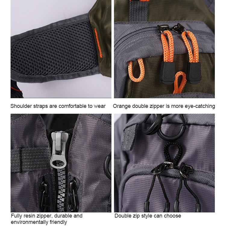 Hjemix | MEN Utendørs Multifunksjonell Fiskeforankringsvest (Grå)