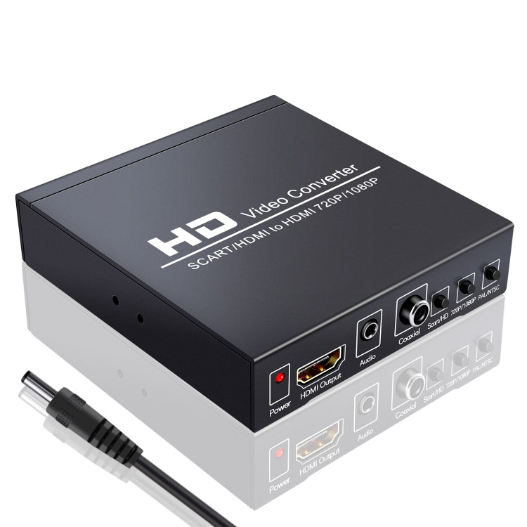 Hjemix | NEWKENG NK-8S SCART + HDMI til HDMI 720P / 1080P HD Videoomformer Adapter Skalerboks