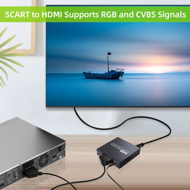 Hjemix | NEWKENG NK-8S SCART + HDMI til HDMI 720P / 1080P HD Videoomformer Adapter Skalerboks