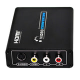 Hjemix | HDMI til Composite / AV S-Video Converter RCA CVBS/L/R Video Converter Adapter, EU Plugg
