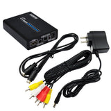 Hjemix | HDMI til Composite / AV S-Video Converter RCA CVBS/L/R Video Converter Adapter, EU Plugg