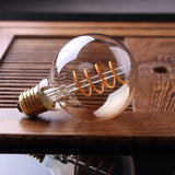 Hjemix | Dimbar Vintage LED Lyspære (3W, E27 Undersøkelse) - Gull Spiral Filament for Kroner & Dekorativ Belysning