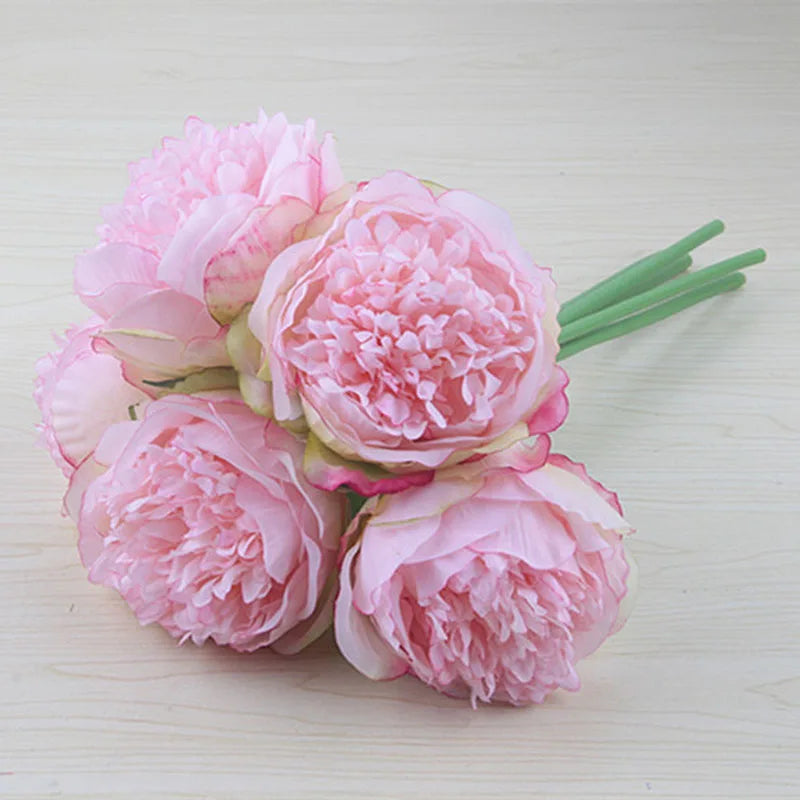 Hjemix | Stor Peony Silke Blomsterbukett Sett