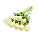 Hjemix | Kunstig Blomsterbukett med Tulipaner, Dekorasjon (10 Stykker)