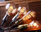 Hjemix | Dimbar Vintage LED Lyspære (3W, E27 Undersøkelse) - Gull Spiral Filament for Kroner & Dekorativ Belysning