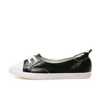 Hjemix | 100% Ekte Lær Sko Kvinner Flate Casual Sko Myk Ku skinn Hvite Flats