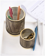 Hjemix | Elise Gullfolie Glass Makeup Halter & Organizer