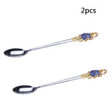 Hjemix | Håndlagde emaljekopper Rose-Glass tekrus med stålskje Luksus unike gaver til bryllup, Valentinsdag, bursdagsgaver