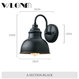 Hjemix | Vanntett Retro Utendørs Hage Veranda Vegglampe: Vintage Jern Vegglampe for Korridor, Trapp, Gårdsplass, Balkong, Villa