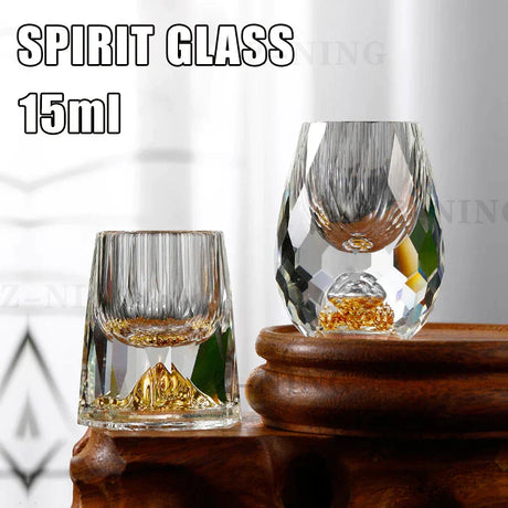 Hjemix | Krystallglass Whiskey Glasser Bar Likør Sphere Kopper Sake og Shochu Double-Walled Tykk Bunner Liten Kapasitet Te Kopper