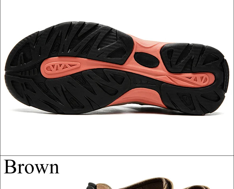 Hjemix | Sommer Herre Utendørs Sandaler Strand Sko Ekte Lær Turer Fotturer