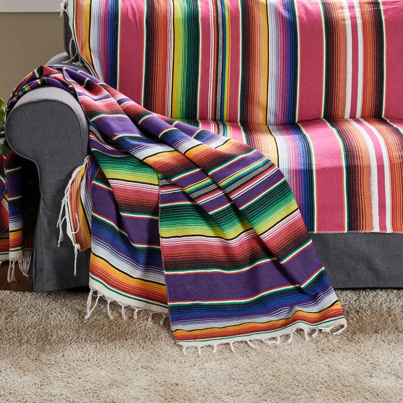 Hjemix | Boho Vibrant Mexicansk Serape Teppe