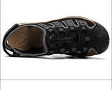 Hjemix | Sommer Herre Utendørs Sandaler Strand Sko Ekte Lær Turer Fotturer