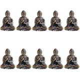 Hjemix | 10 deler mini messing sitte Buddha statue figur for reise buddhisme tilbedelse hjem kontor skrivebordsdekorasjon