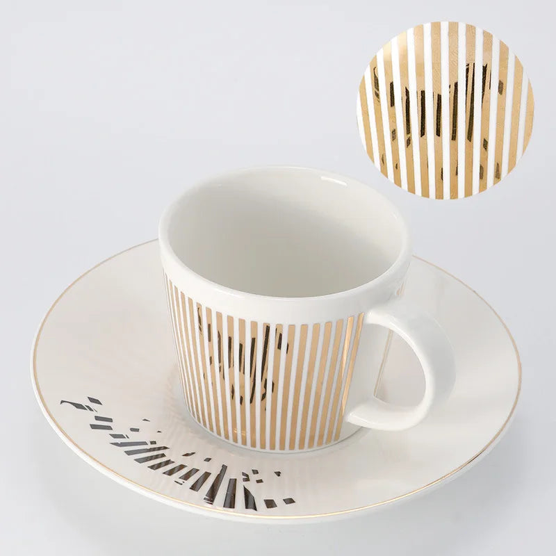 Hjemix | Kreativ dynamisk SLR kopp Leopard anamorfisk zebra kopp Luycho kaffe te kopp sett med underlag 90ml-225ml