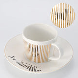 Hjemix | Kreativ dynamisk SLR kopp Leopard anamorfisk zebra kopp Luycho kaffe te kopp sett med underlag 90ml-225ml