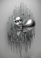 Hjemix | Metallfigur Statuer Stiler Abstrakt Lærred Maleri Par Veggkunst Kjærlighet Skulptur Plakat Trykk Hjemmedekorasjon Stue Gaver