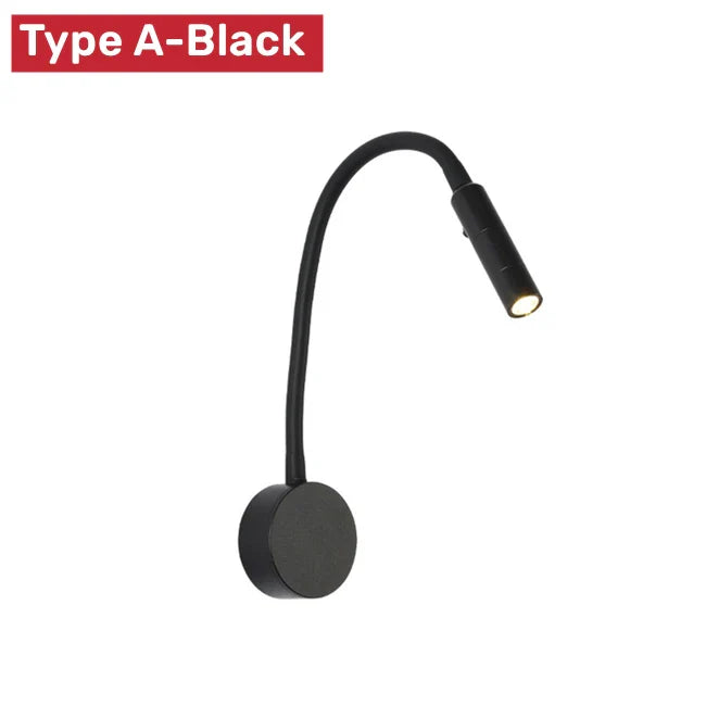 Hjemix | Moderne Fleksibel LED Leselampe med Bryter for Soverom og Studie - 1W/3W