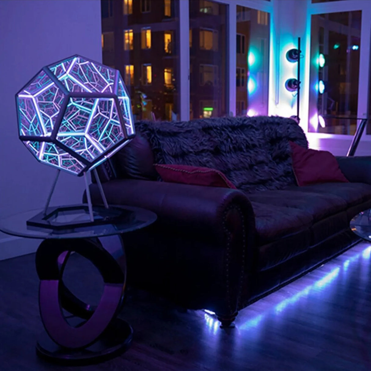 Hjemix Infinite Dodecahedron Color Art Light Usb Charging Decorative Lamp Home Desktop Decoration Aesthetic Room Decor