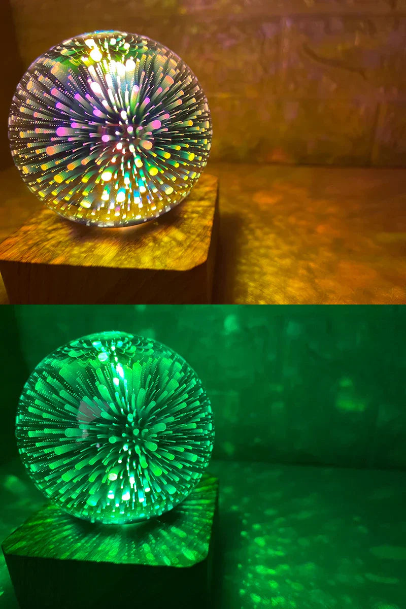 Hjemix | Nattlys Stjernete Himmel Stjerne Hjerte Fargerik Atmosfære Multiple USB Bordlampe Ball Hjem Soverom Dekorasjon Julegave