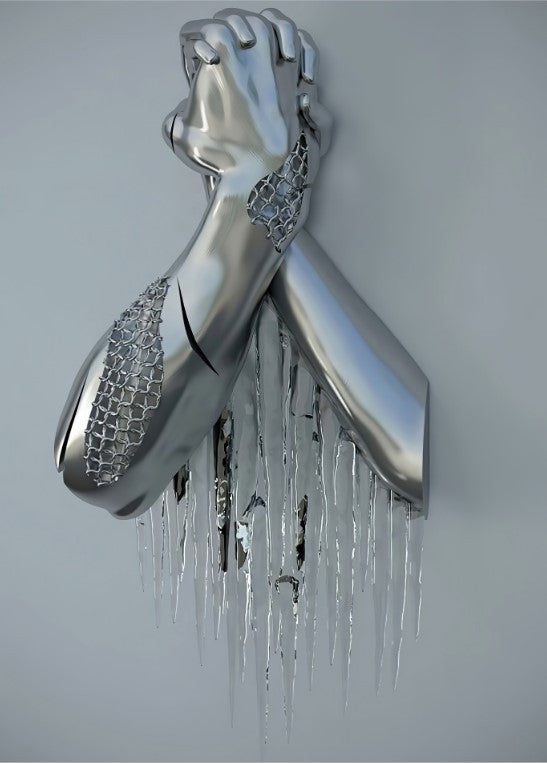 Hjemix | Metallfigur Statuer Stiler Abstrakt Lærred Maleri Par Veggkunst Kjærlighet Skulptur Plakat Trykk Hjemmedekorasjon Stue Gaver