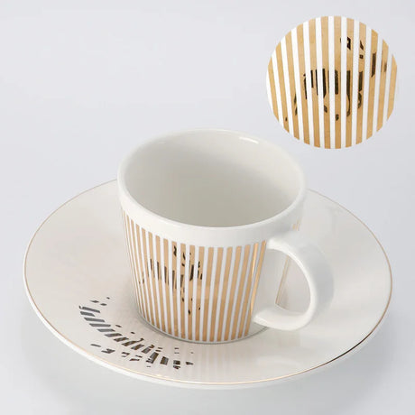 Hjemix | Kreativ dynamisk SLR kopp Leopard anamorfisk zebra kopp Luycho kaffe te kopp sett med underlag 90ml-225ml