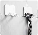 Hjemix | Punch-fri Razor Holder Oppbevaringskrok (1/2/3 Biter) - Veggmontert Barberhylle for Menn til Badet