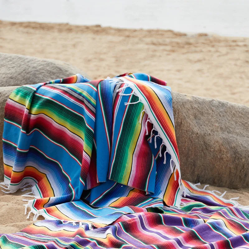 Hjemix | Boho Vibrant Mexicansk Serape Teppe