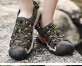 Hjemix | Sommer Herre Utendørs Sandaler Strand Sko Ekte Lær Turer Fotturer