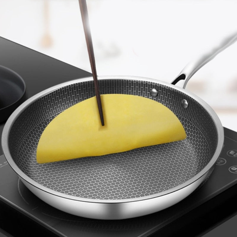 Hjemix | Premium rustfritt stål stekepanne med non-stick pixel teknologi – Perfekt for sunn steking