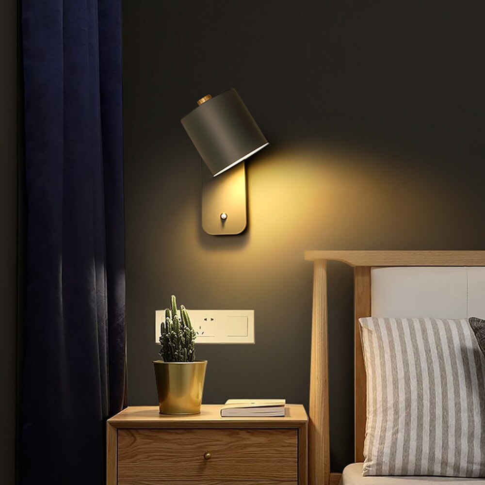 Hjemix | Moderne LED Vegglamper med Bryter Innendørs Hjemmedekor Lys