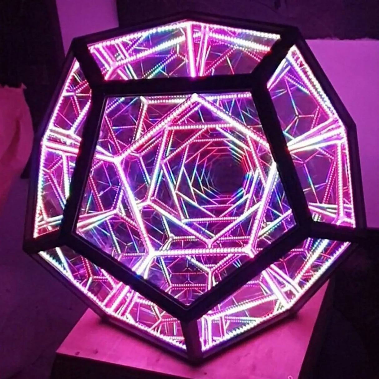 Hjemix Infinite Dodecahedron Color Art Light Usb Charging Decorative Lamp Home Desktop Decoration Aesthetic Room Decor