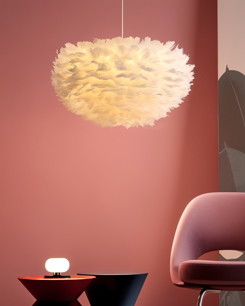 Hjemix | Drøm fanger Fjær Kronelys - Håndlaget, justerbar pendellampe