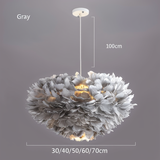 Hjemix | Drøm fanger Fjær Kronelys - Håndlaget, justerbar pendellampe