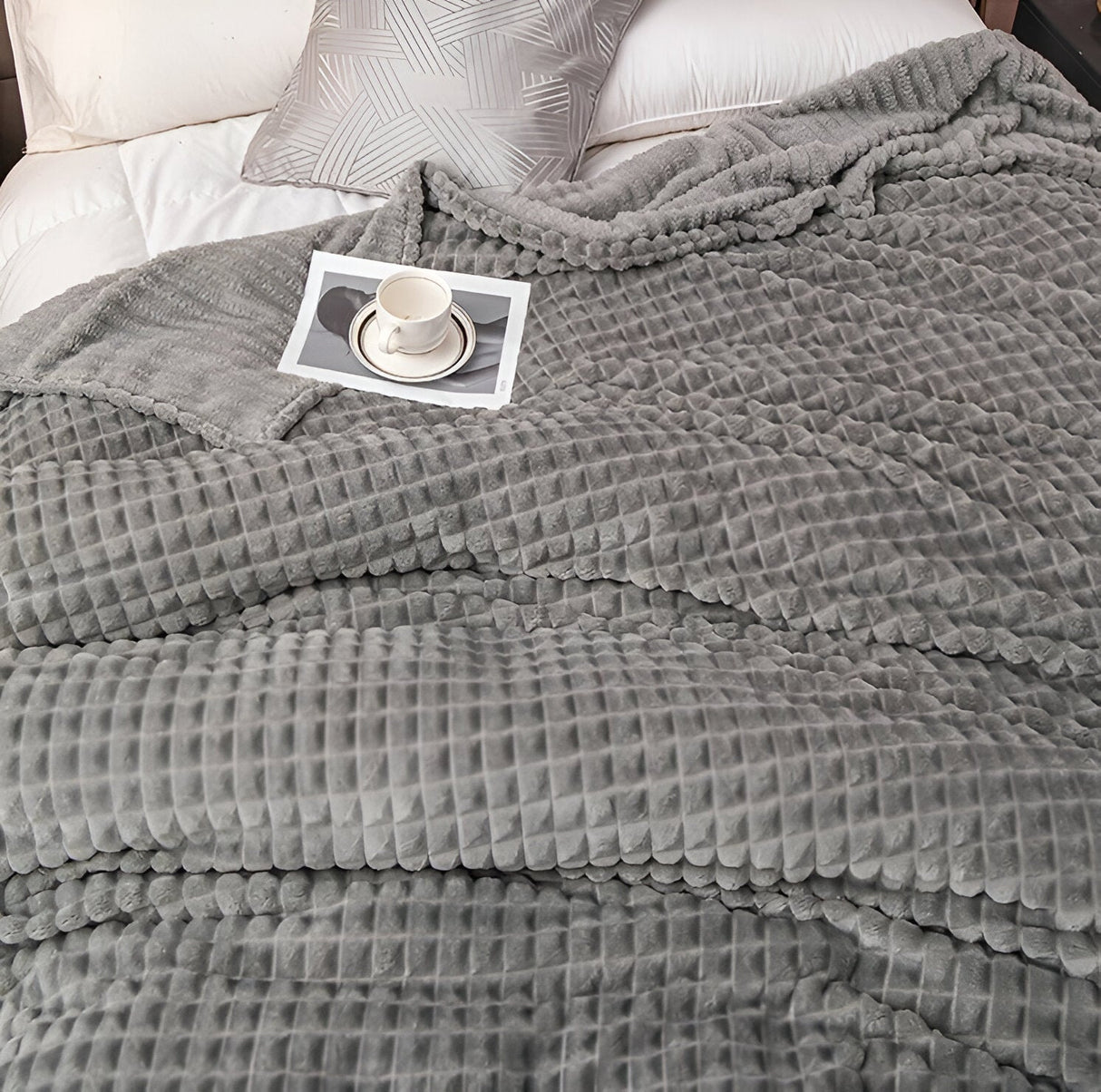 Hjemix | EliteWave Plaid - Ultrafluffy strukturert koralfleece teppe