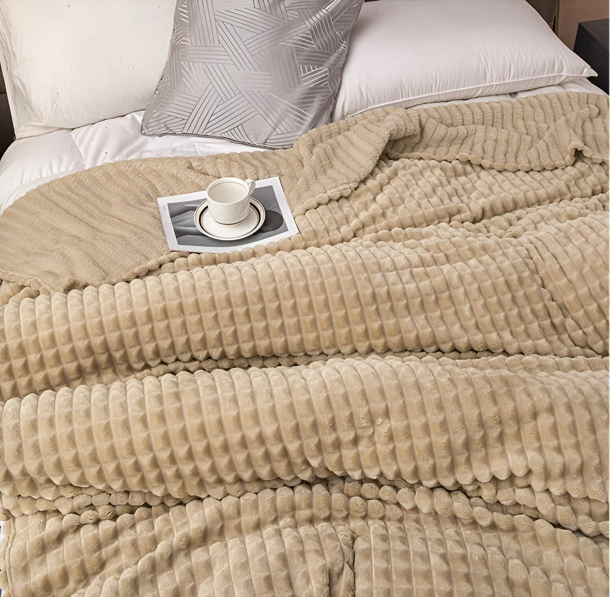 Hjemix | EliteWave Plaid - Ultrafluffy strukturert koralfleece teppe