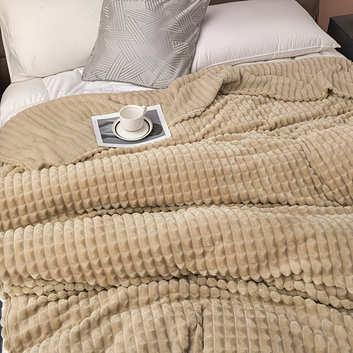 Hjemix | EliteWave Plaid - Ultrafluffy strukturert koralfleece teppe