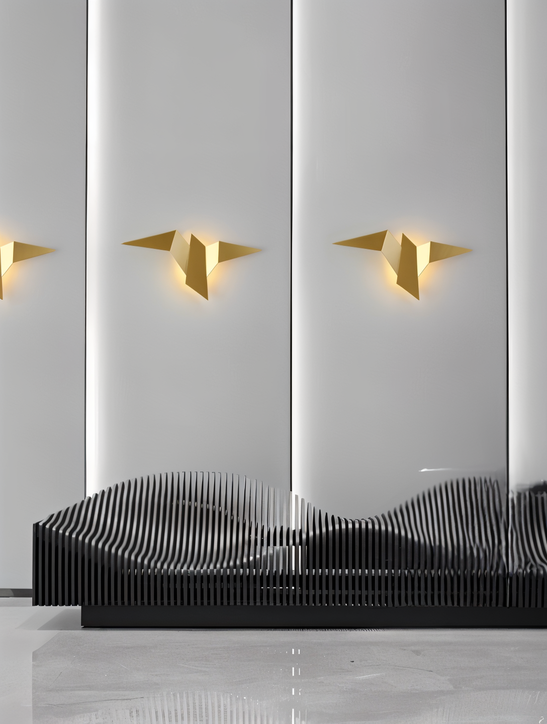 Hjemix | OriTori Vegglampe - Geometrisk Origami Fugl Vegglampe - Japansk Stil Vegglampe Design